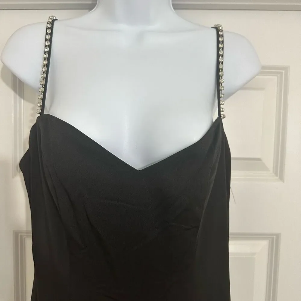 MAC DUGGAL IEENA CRYSTAL DETAIL SWEETHEART NECK TRUMPET BLACK - Picture 6 of 12